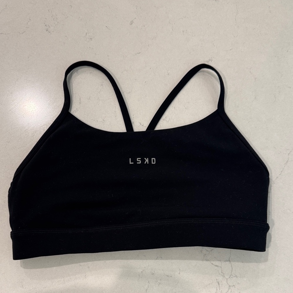 LSKD Black Strappy Sports Bra